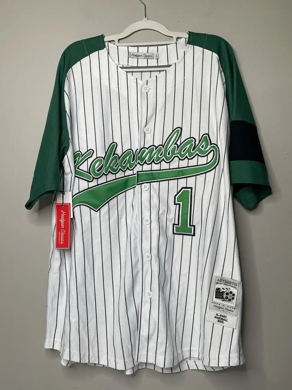 Headgear Classics G-Baby Hardball Movie Throwback Jersey 2XL NWT Kekambas #1